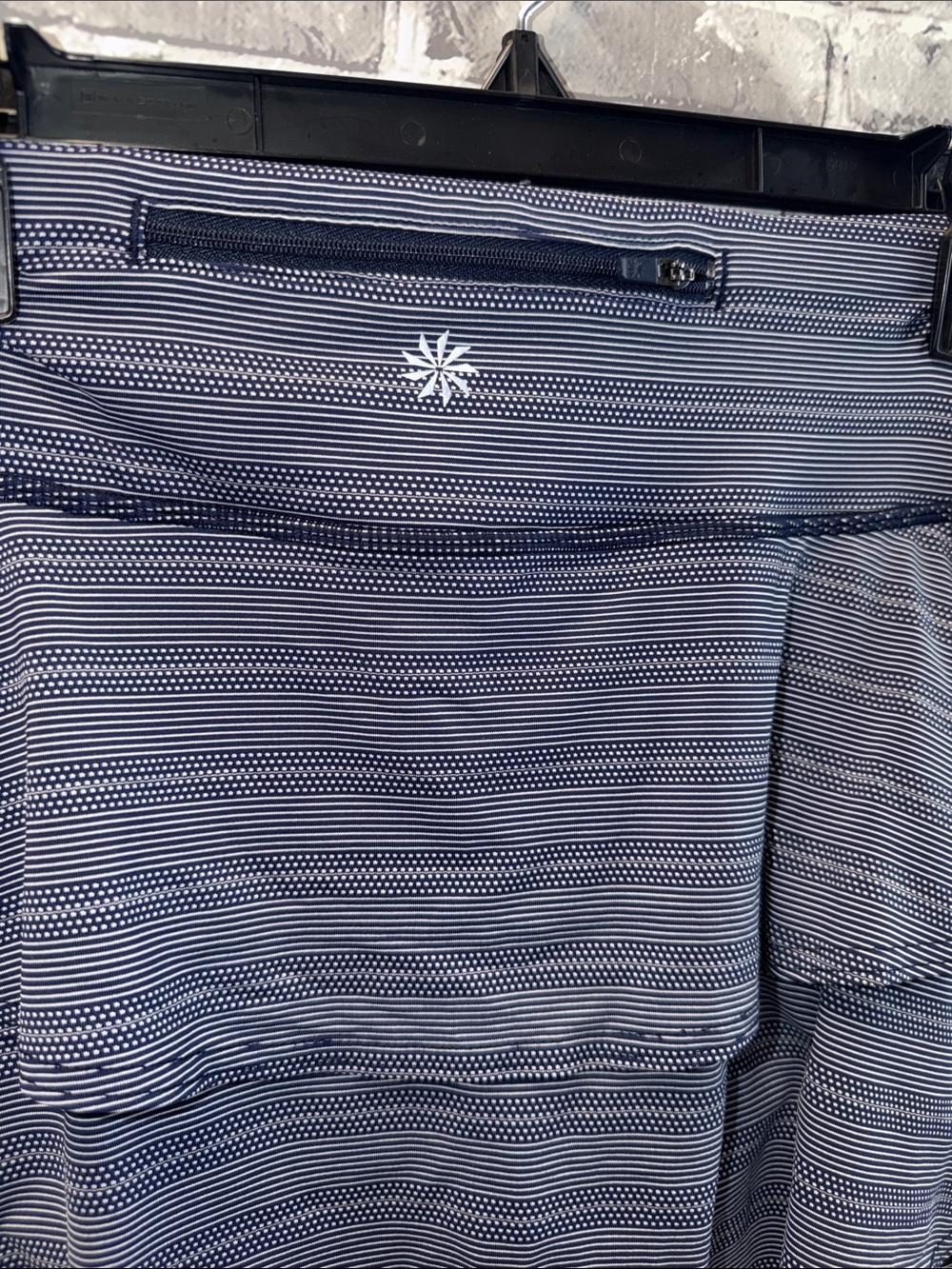 Athleta Navy and White Striped Athletic Skorts - Picture 2 of 8